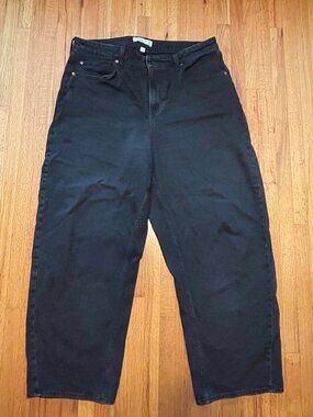 A&F Curve Love Long Barrel Jeans